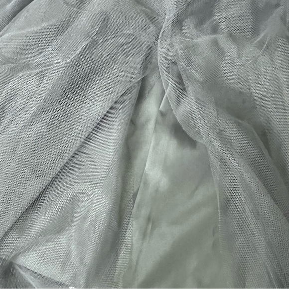 Revelry Rosalie Grey Tulle Strapless Maxi Dress Size 14 | Sweetheart PROM HOCO - Picture 10 of 11